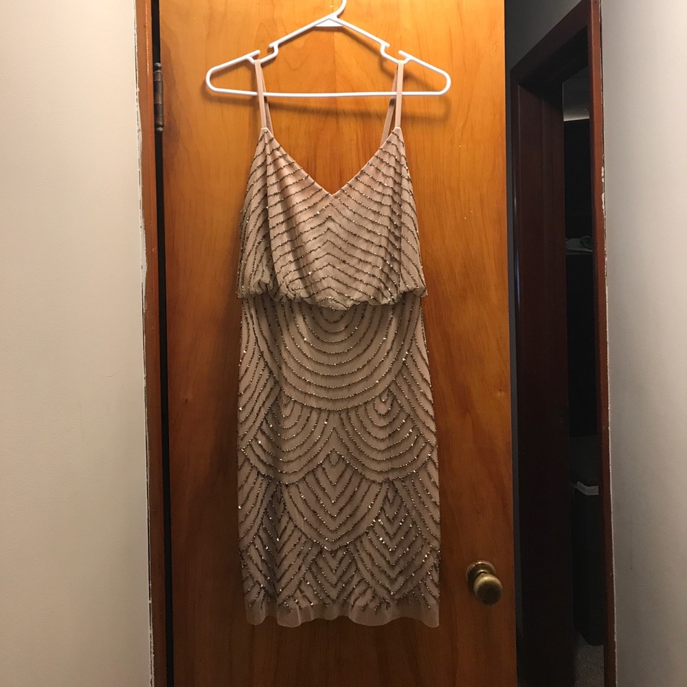 Adrianna Papell Sequin Mesh Dress