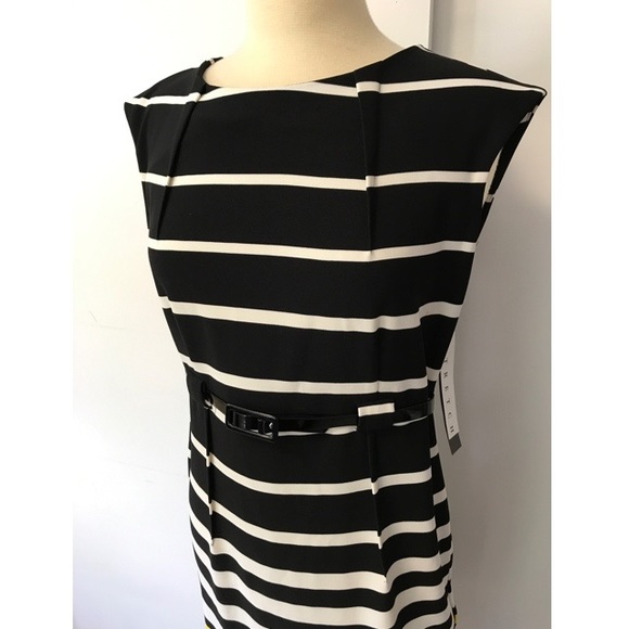 ILE New York Dresses Nwt Ile New York Striped Blackwhiteyellow