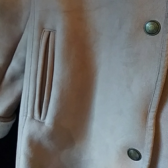 Talbots tan faux suede/shearing jacket-size L - Picture 2 of 4
