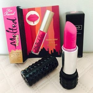 Kat Von D studded kiss lipstick and too faced lip