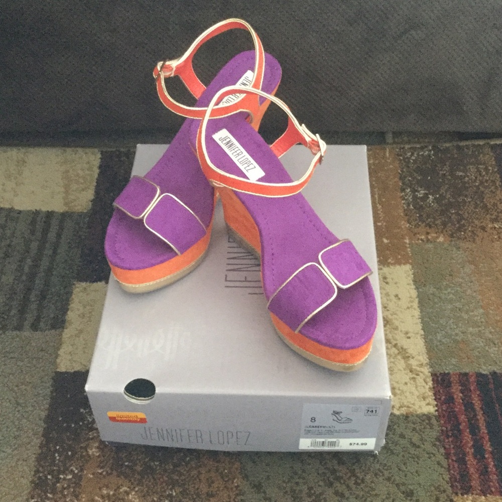 Jennifer Lopez Colorblock Wedge Purple/orange/gold