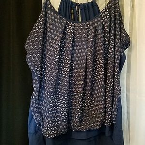 Blue geo print cami