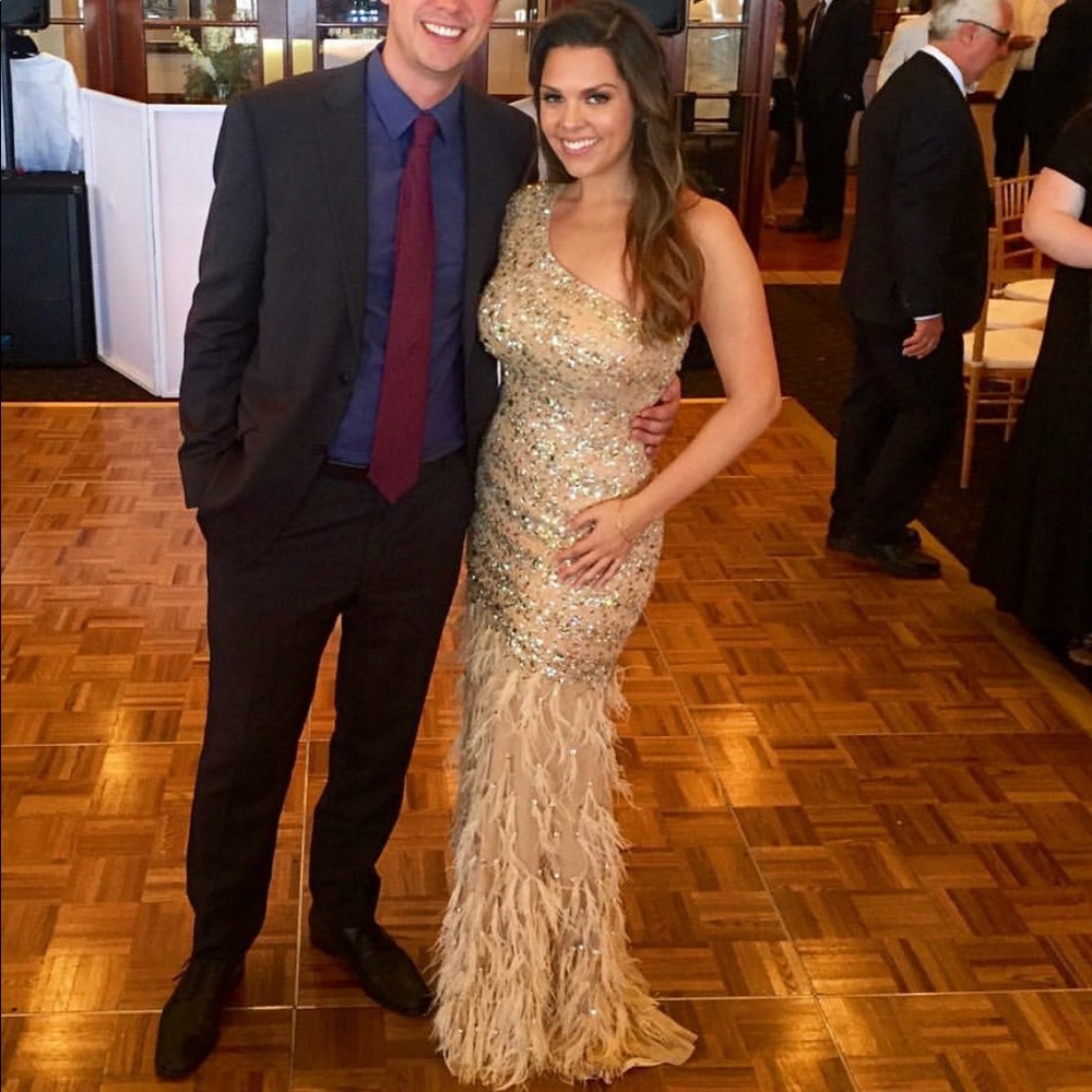 Gorgeous Feathery Sequined 20's Era Dress