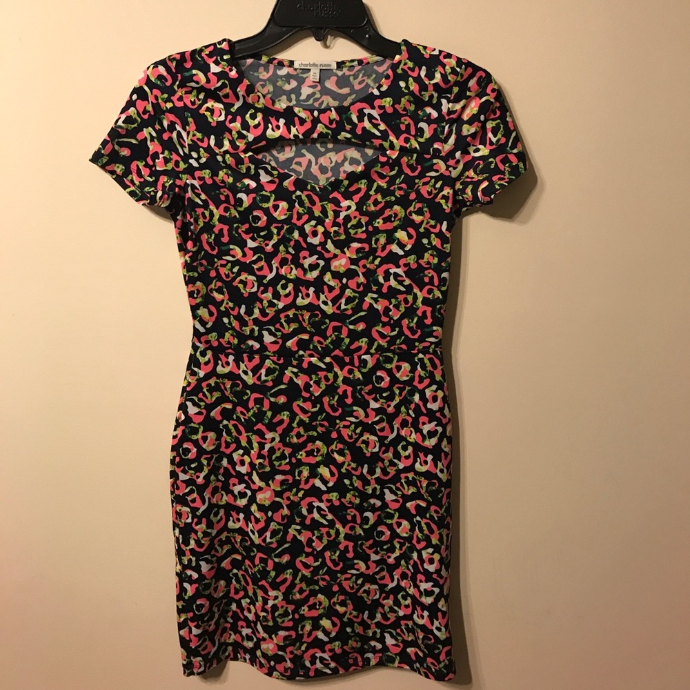 Navy/Pink/White/Green Mini Dress