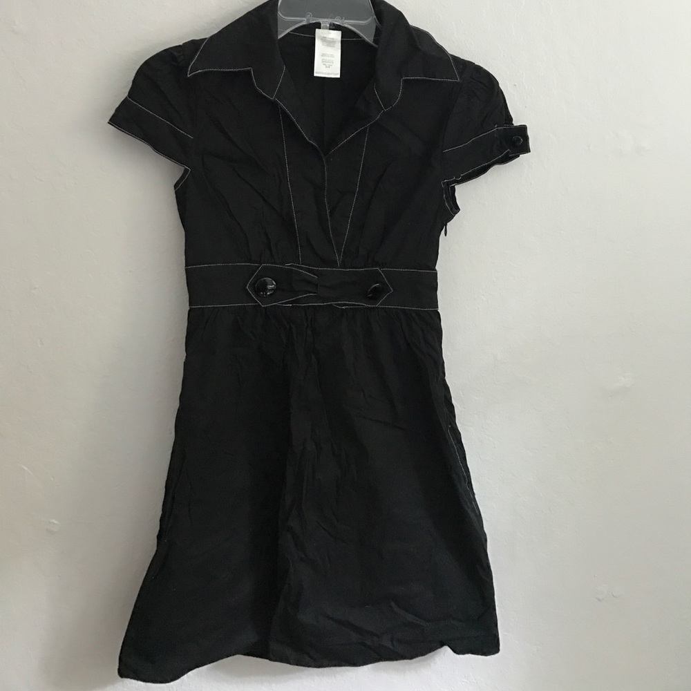 Black white lined dress