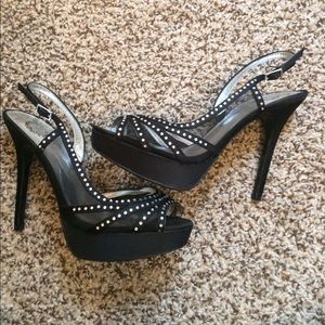 Blacks studded heels