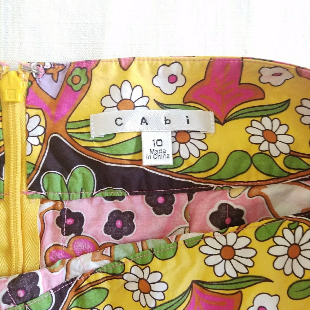 CAbi Ashbury pink floral a-line skirt - Picture 4 of 6