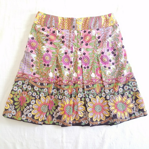 CAbi Ashbury pink floral a-line skirt - Picture 2 of 6
