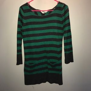 Green and grey striped loft sweater!