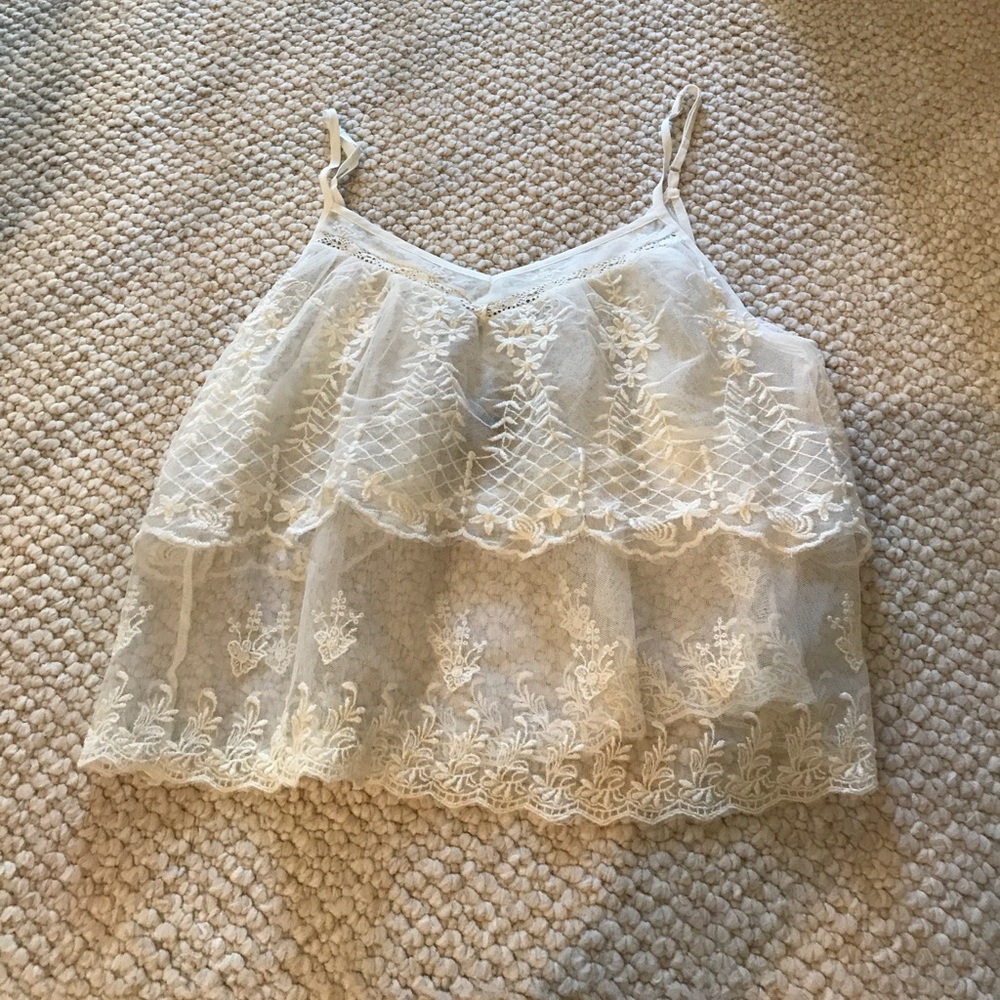 Sheer lace tank