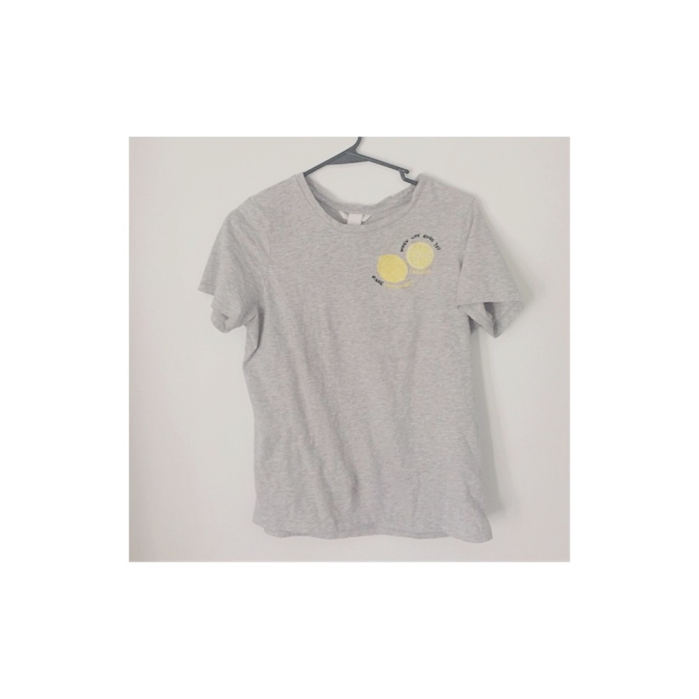 Grey Graphic T shirt.