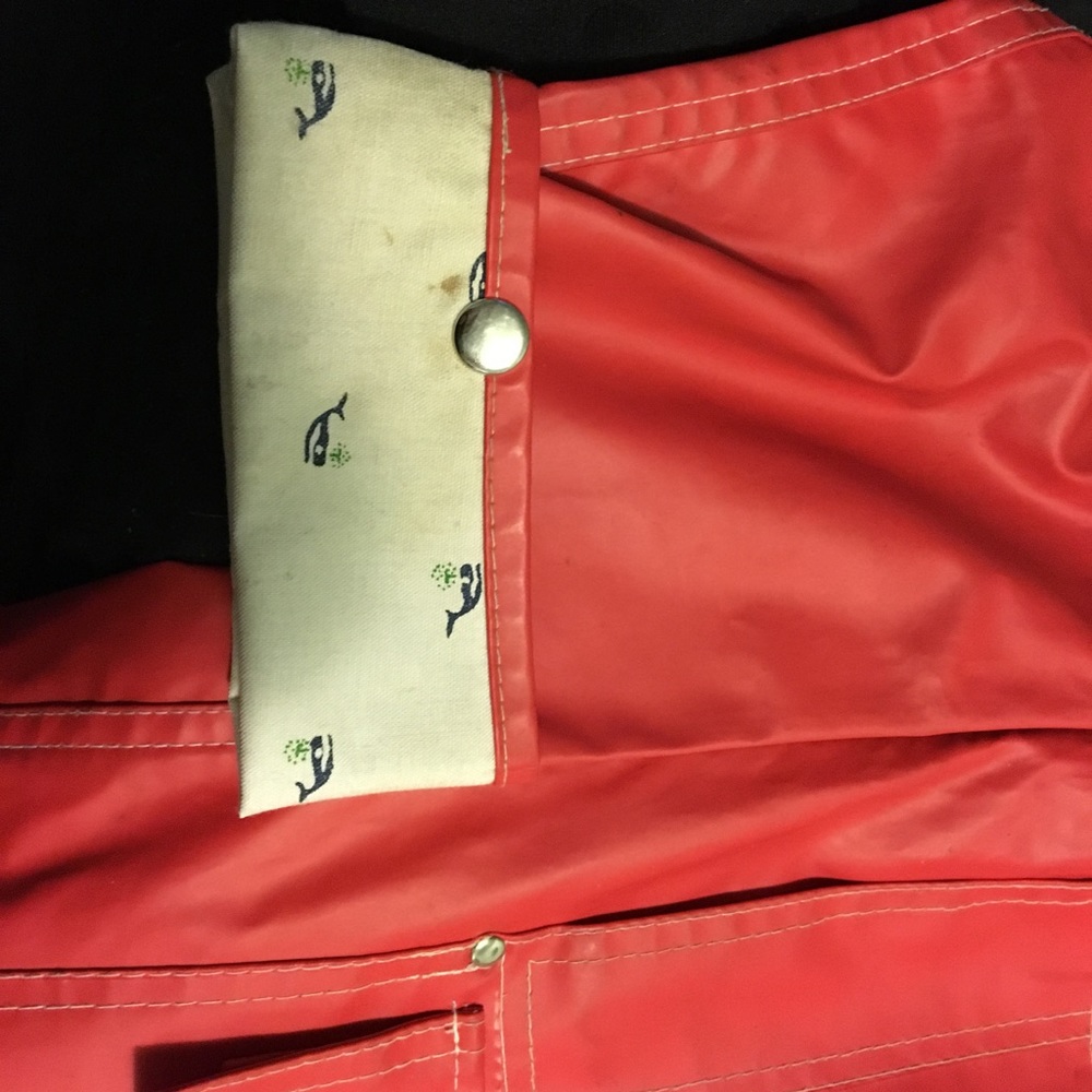 Red vintage raincoat