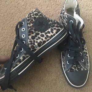 Fuzzy Cheetah High Top Converse