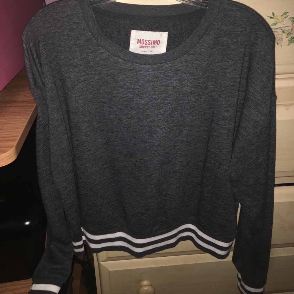 Gray Cropped Sweatshirt