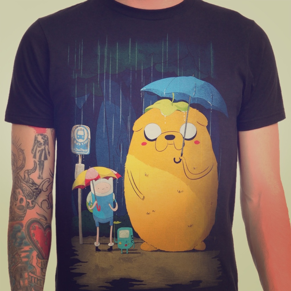 BLACK ADVENTURE TIME TEE