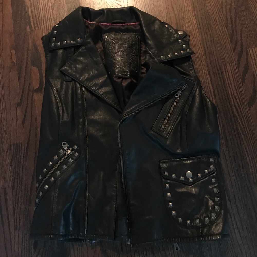 Joseph Authentic leather vest with studs