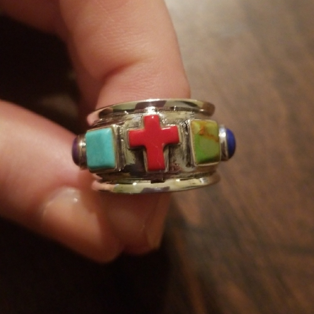 Multi-stone Cross Ring