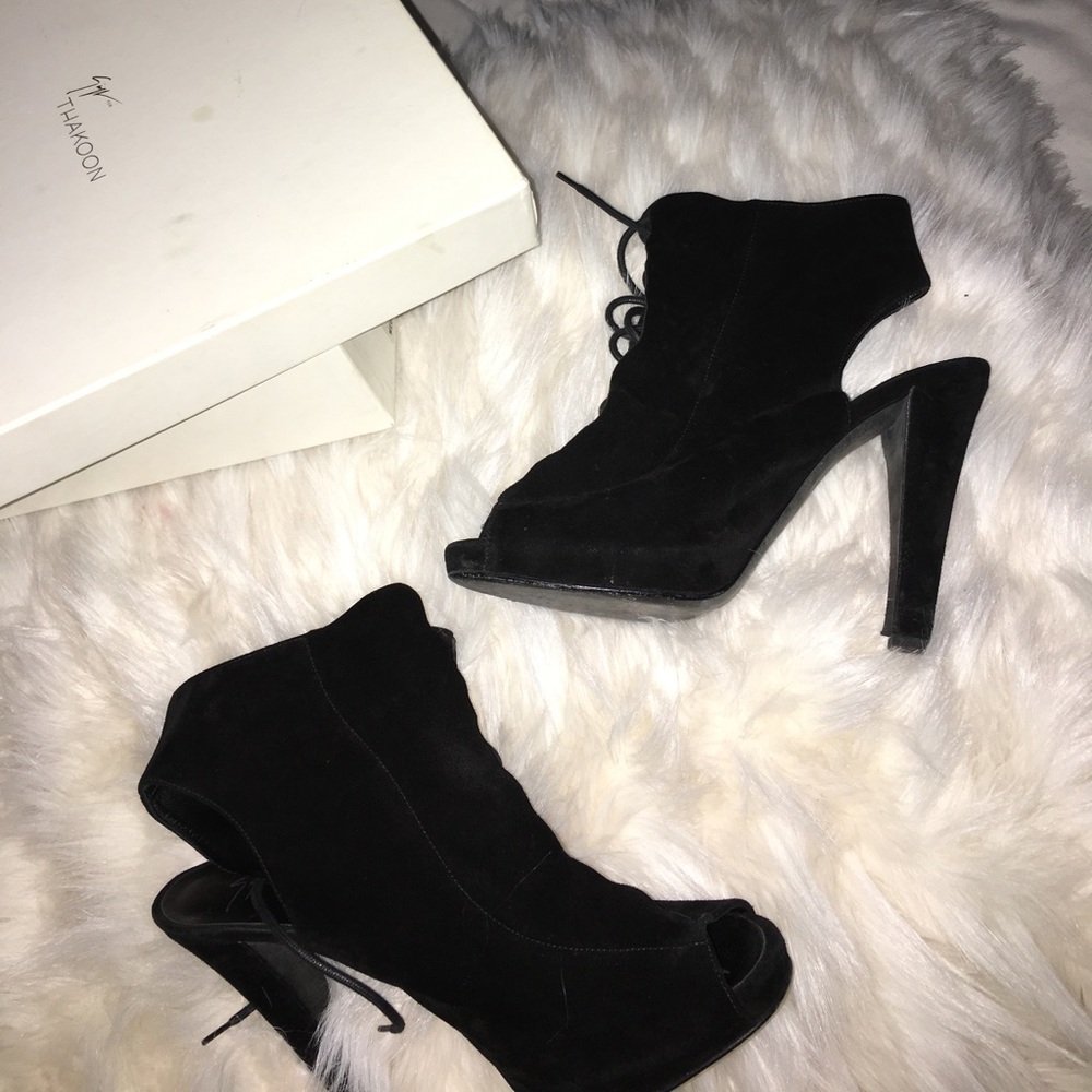 Giuseppe Zanotti Thakoon Black Suede Booties 9.5