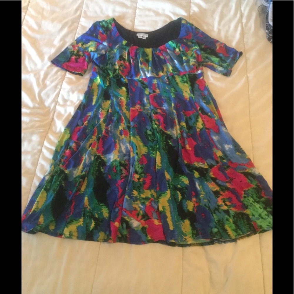 London Times Fit & Flare short sleeve dress 16P