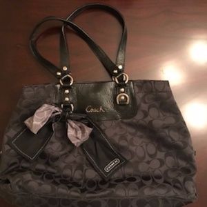 Black Coach Purse with Matching Scarf