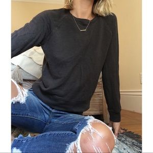 Dark grey Madewell crewneck, Throwback Sweatshirt