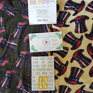 (2) Lularoe Top Hat OS Leggings