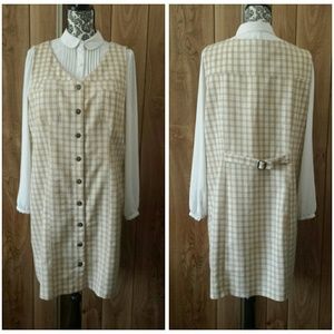 Vintage 90s Plaid Jumper Dress