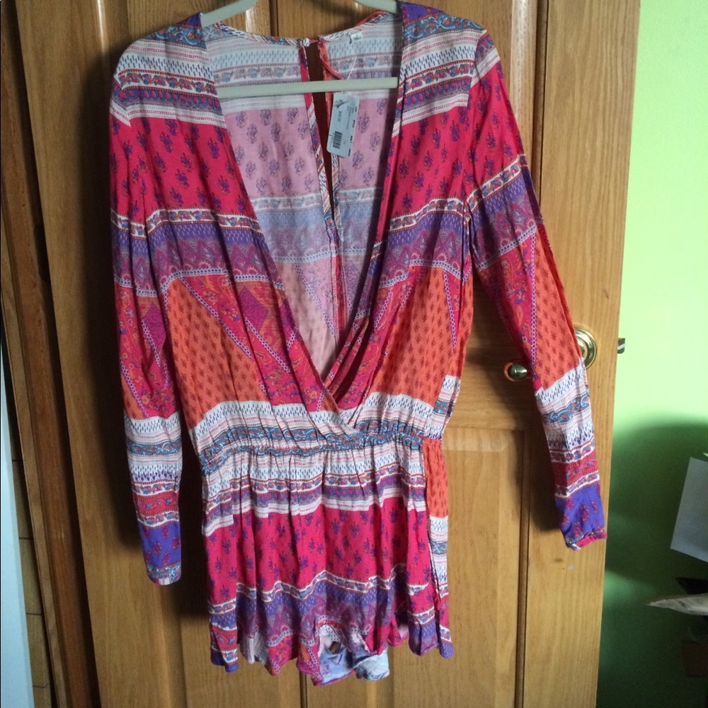 Multicolored long sleeve romper