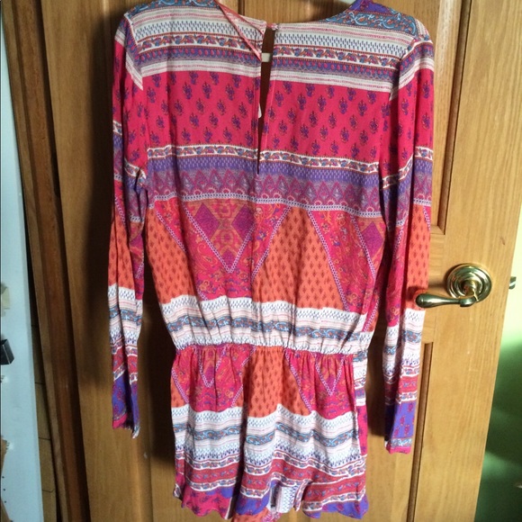 Multicolored long sleeve romper - Picture 3 of 4