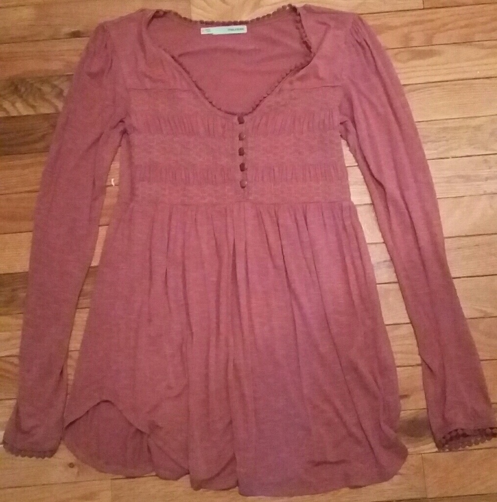 NWOT! Maurices New Mauve Tunic Top with Rouching