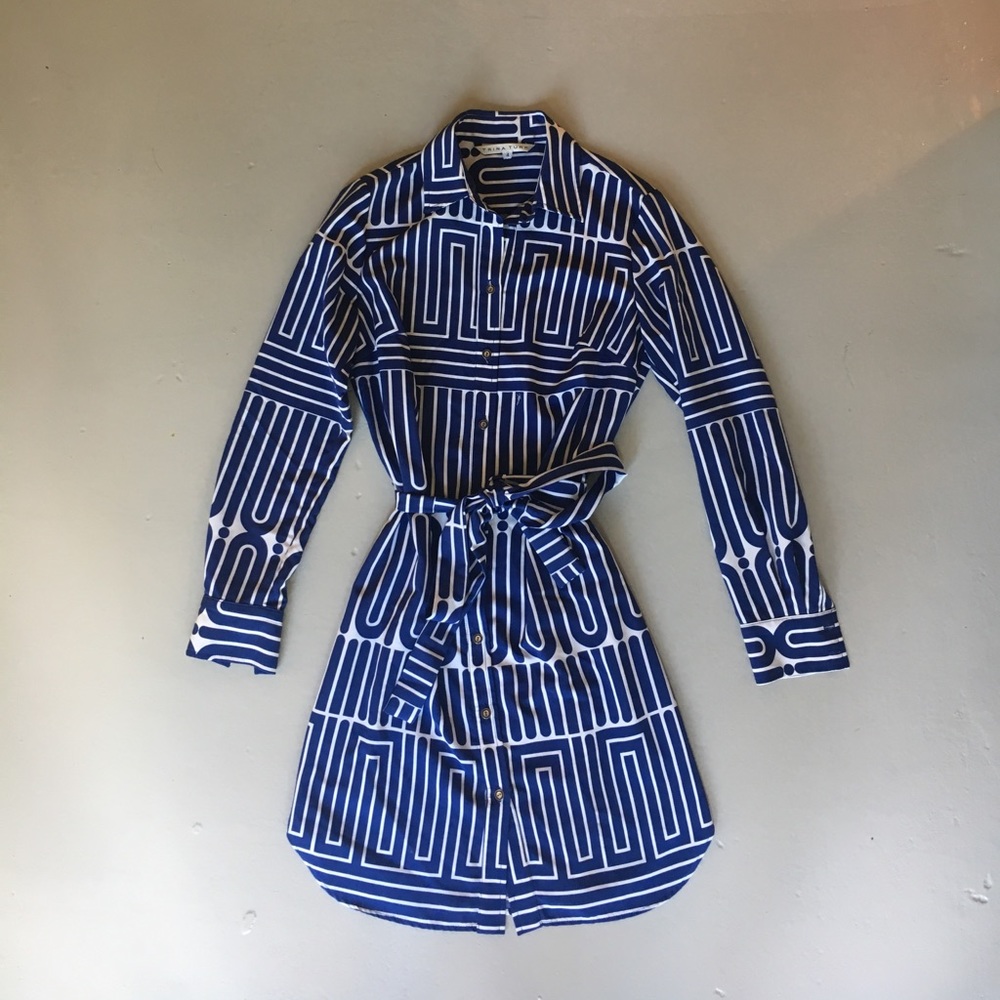 Trina Turk Blue Print Dress 4