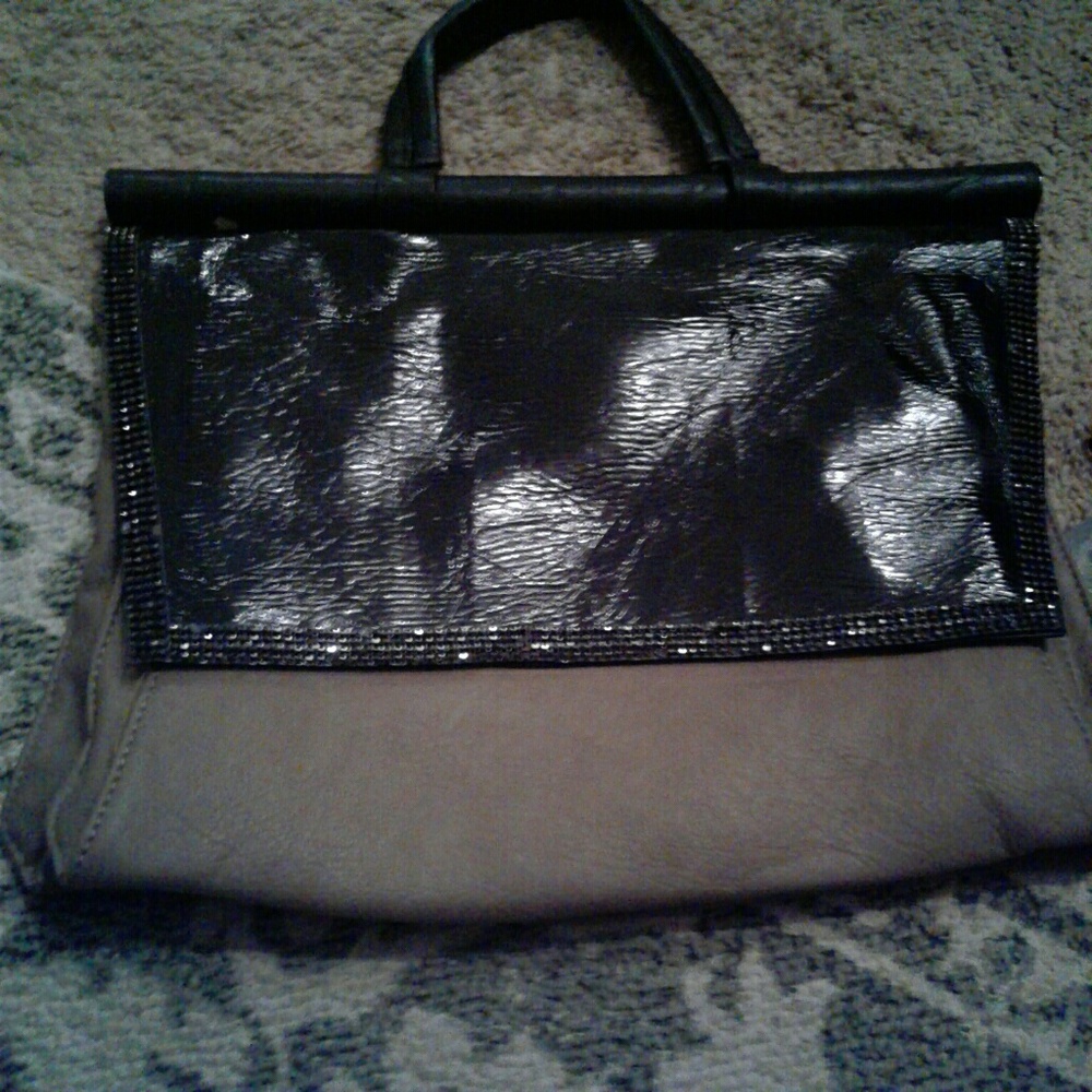 Leather and rhinestone/ponyhair Handbag