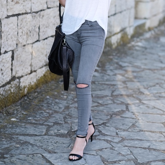 J Brand Denim - J Brand super skinny grey distressed jeans