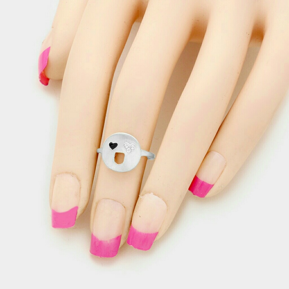 Heart Eye Emojis Midi Ring