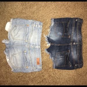 Ripped jean shorts
