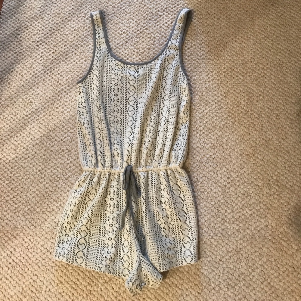White and grey romper
