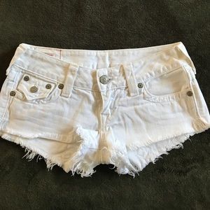 Joey Cut-Off True Religion all white shorts.