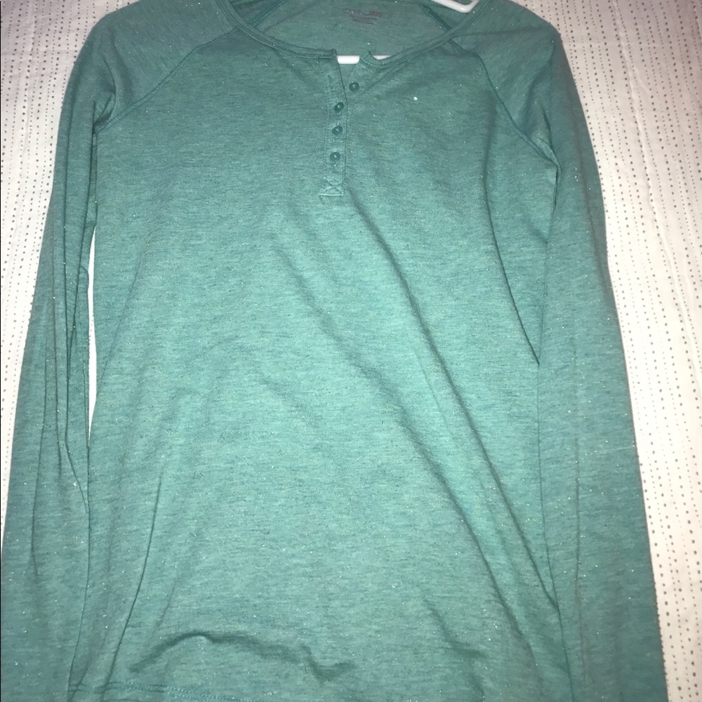 Teal shirt with sparkles/ kids shirt