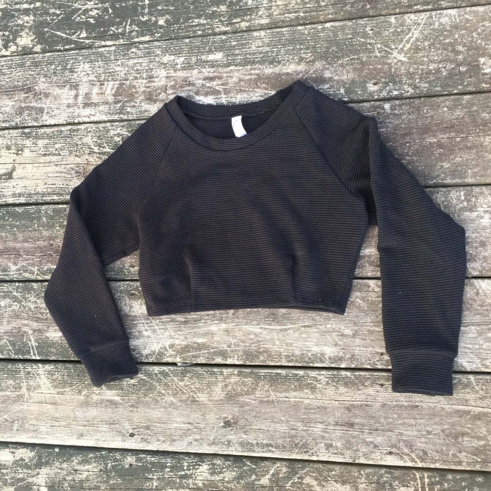 American Apparel ribbed crop top sweatshirt size s