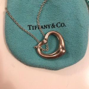 Tiffany and Co. open heart necklace with diamond