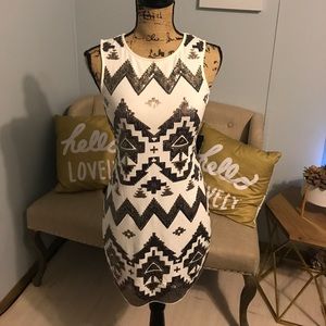 Aztec Sequin Mini Dress