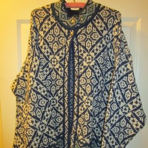 LL Bean Made in USA Wool Sweater Woman's XL Blue