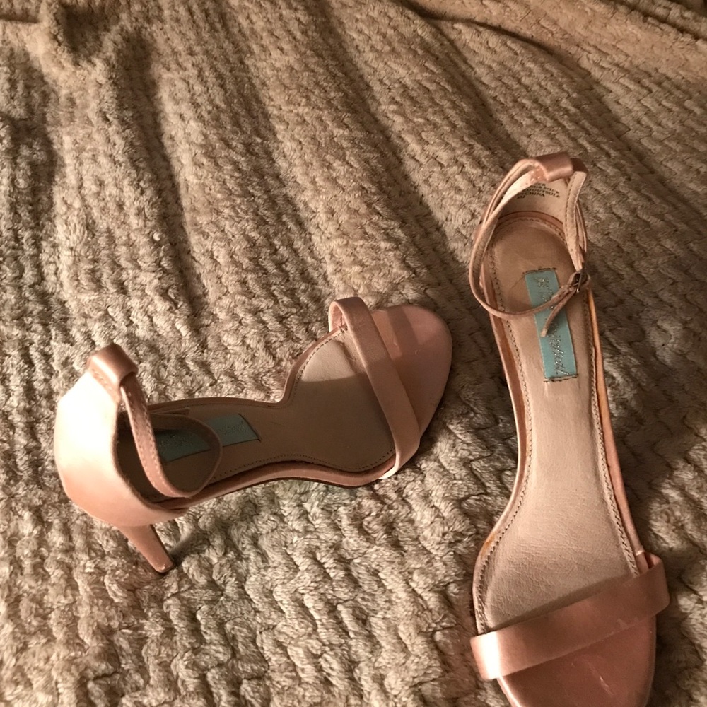 Satin pink heels