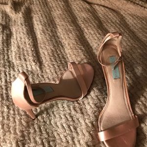 Satin pink heels