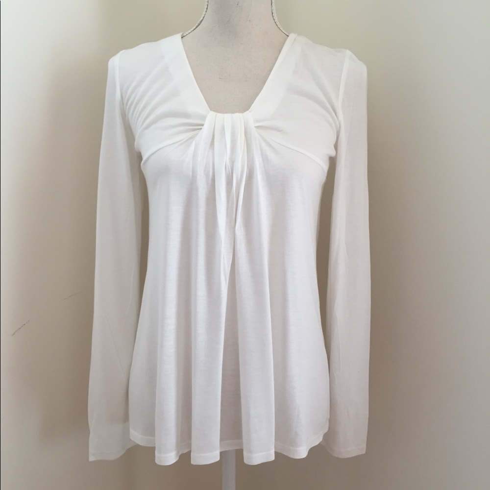 Ladies white semi sheer jersey tee XS