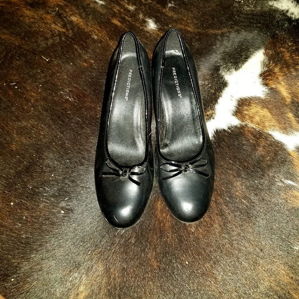 Black leather heels