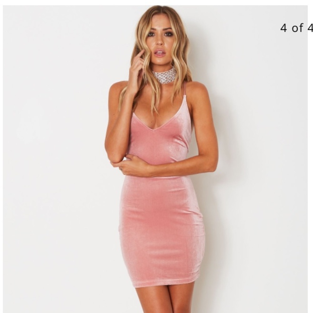 Dusty rose velvet dress