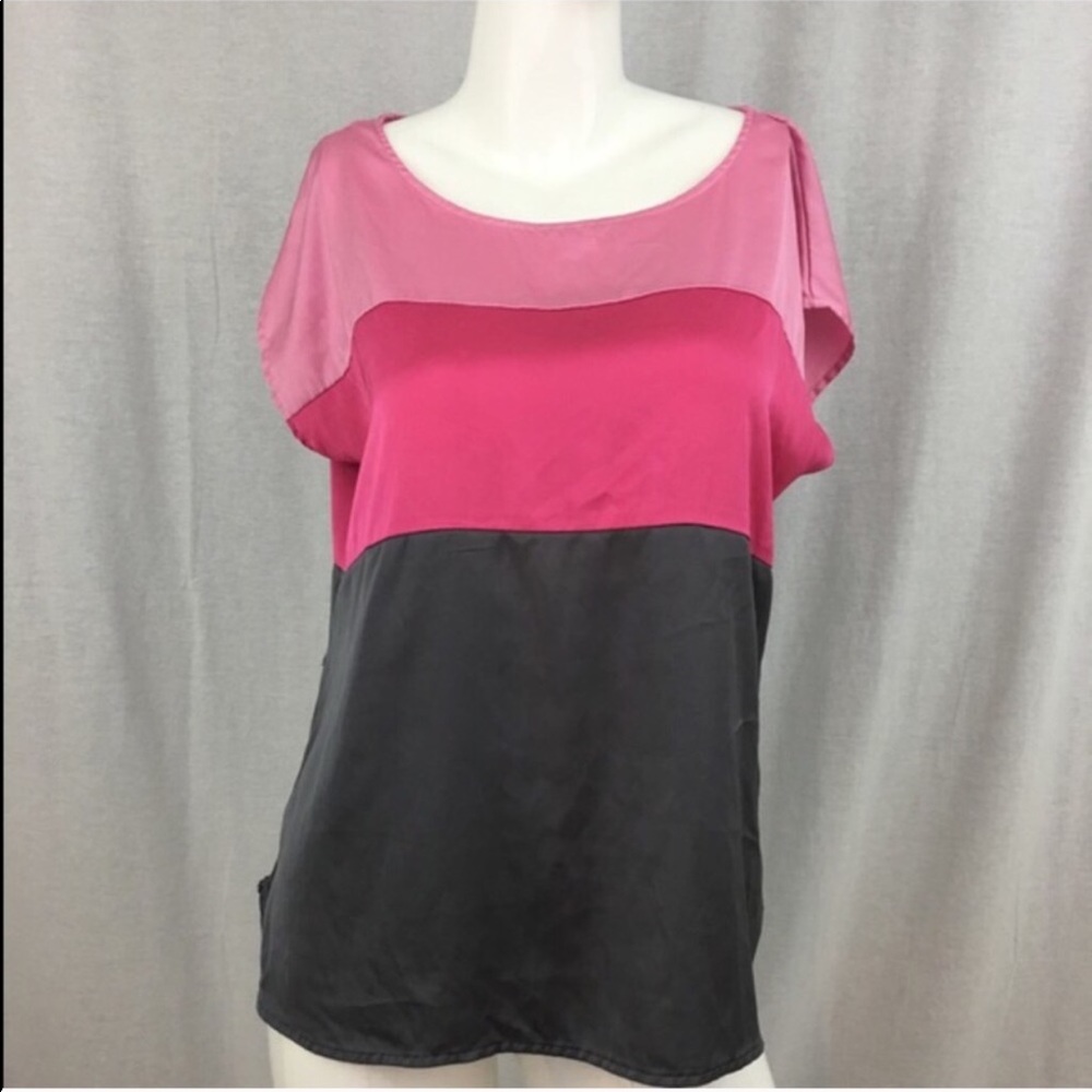 SOLD 💌Large NY & Co. Color Block Pink Blouse Top - Picture 4 of 4