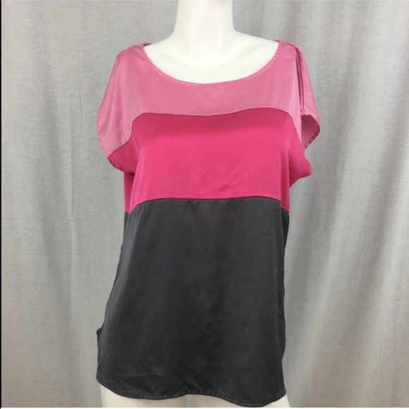 SOLD 💌Large NY & Co. Color Block Pink Blouse Top - Picture 4 of 4