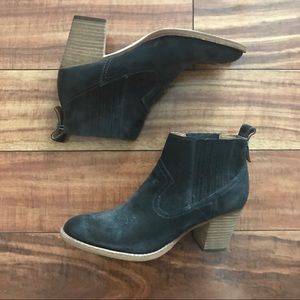 Dolce Vita Black Suede Block Heel Booties